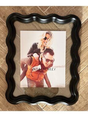 Scalloped Floating Photo Frame for 8 X 10 Photograph 16"L x 13"W Black Modern